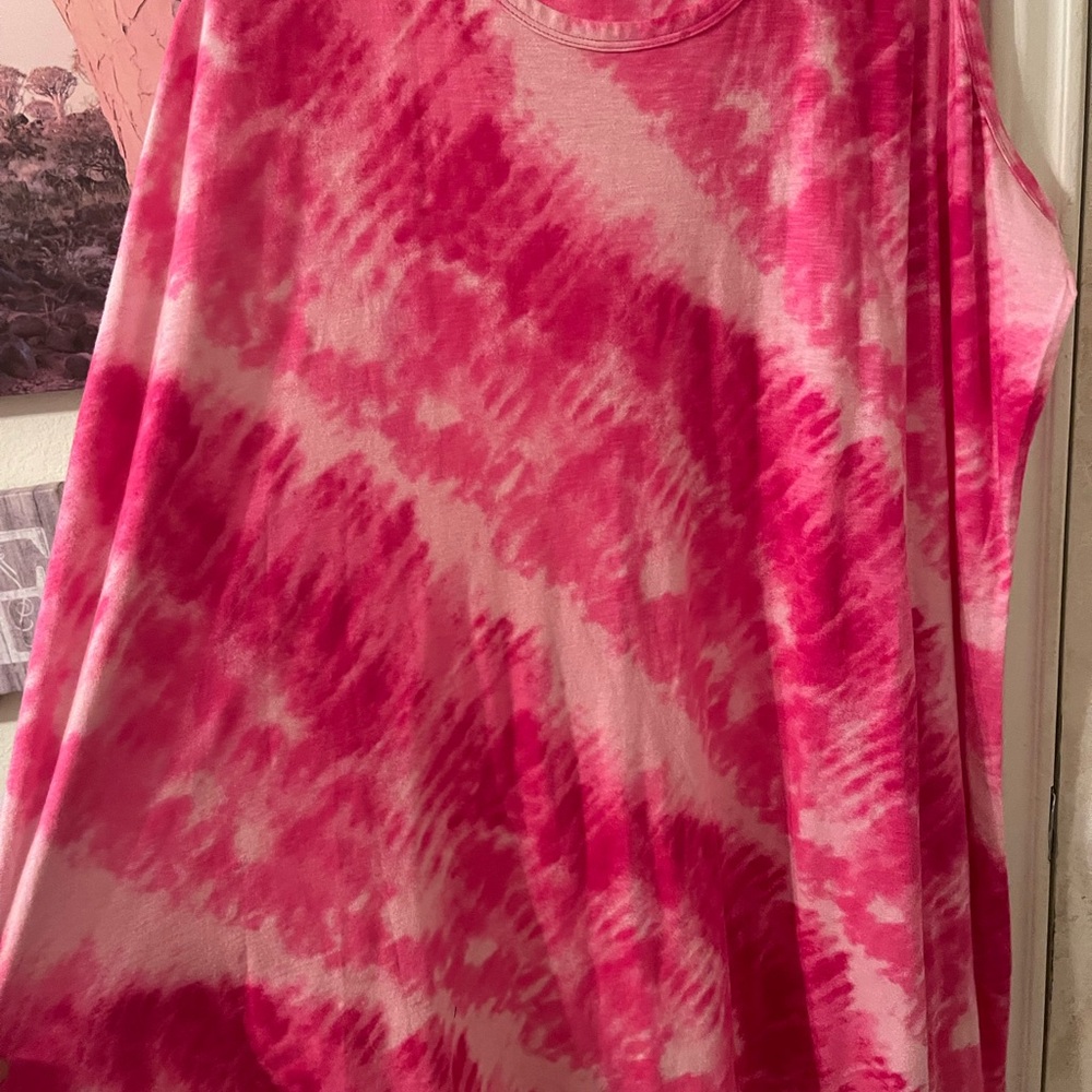 Plus Size Womens pink tie dye flowy tank dress size 3X NEW - Picture 6 of 10